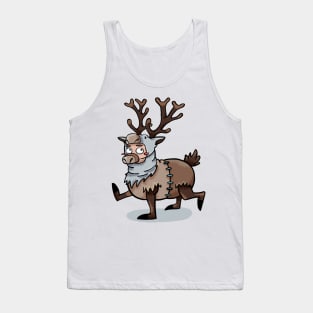 Furry Friends in a Cute Fluffy Reindeer Onesie Tank Top